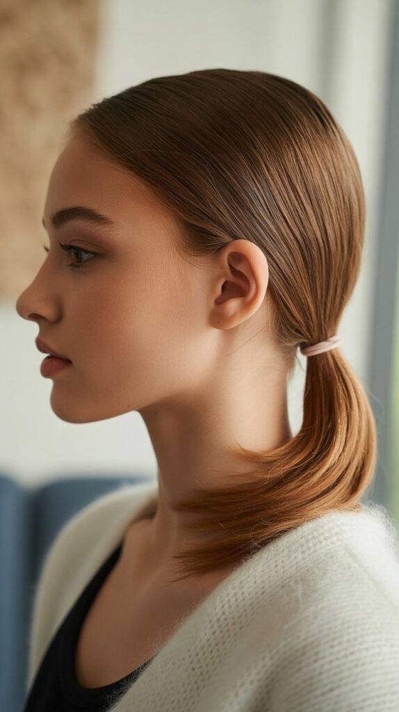 The Slicked-Back Low Ponytail