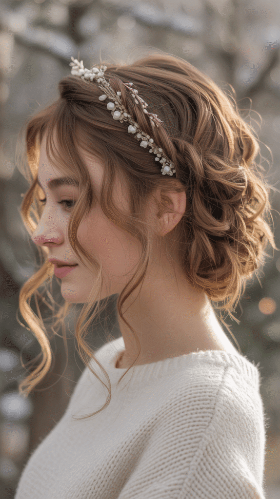 30 Winter Hair Braids Inspired by Aespa 16 Braided Headband with Loose Curls