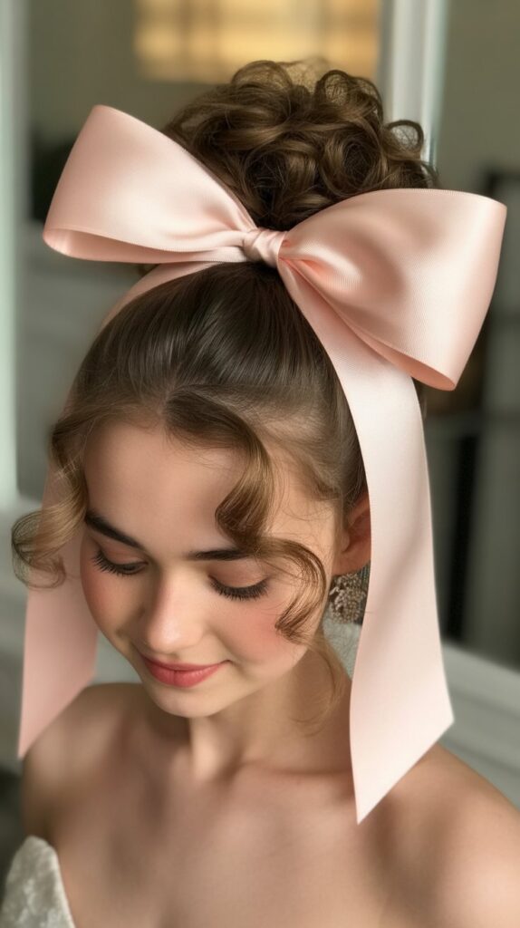 Top 27+ Half-Up Half-Down Prom Hairstyles 5 Half-Up Half-Down with Hair Bow