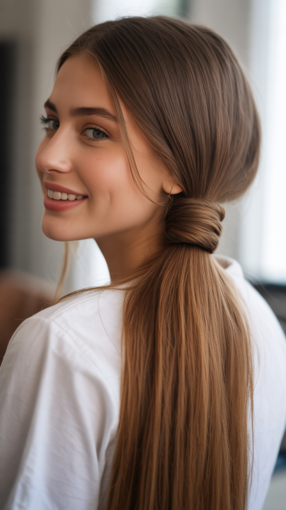 Wrapped Low Ponytail