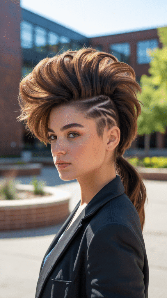 30 Cute Greasy Hair Hairstyles for School 13 The Faux Hawk Ponytail