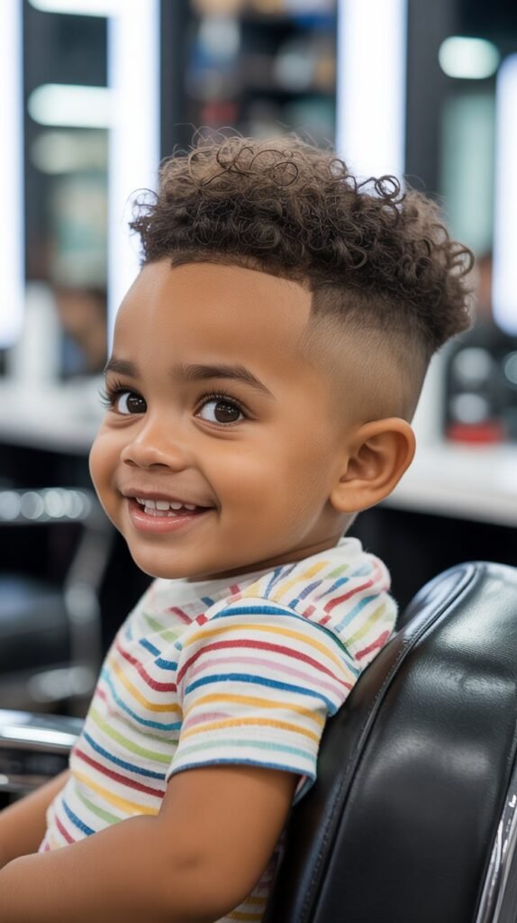 Temple Fade with Curls
