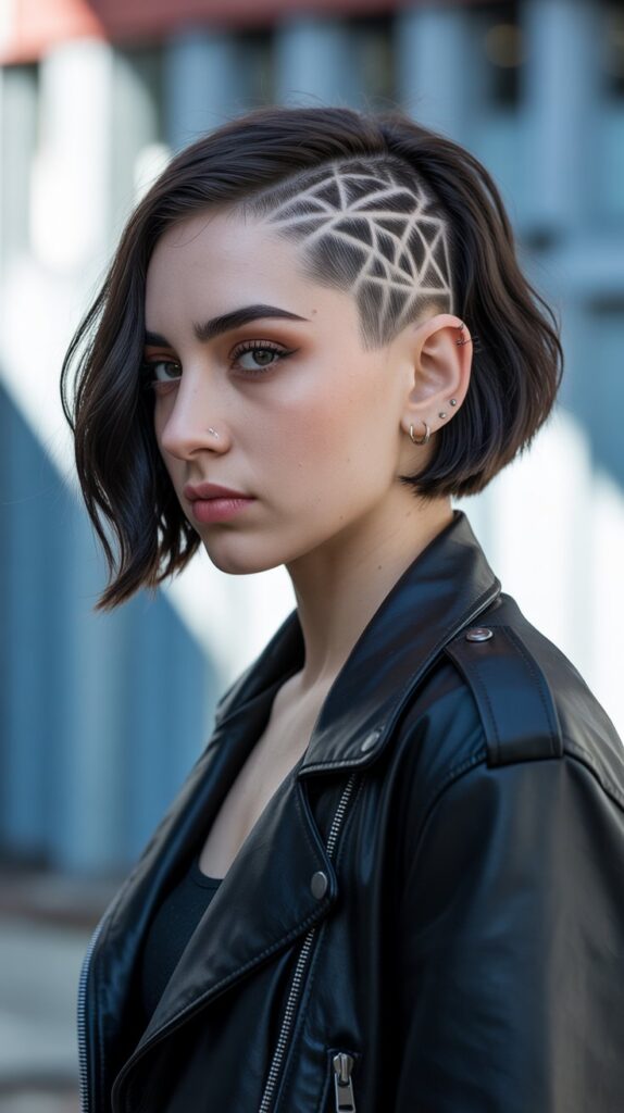 Angled Bob with Undercut Design