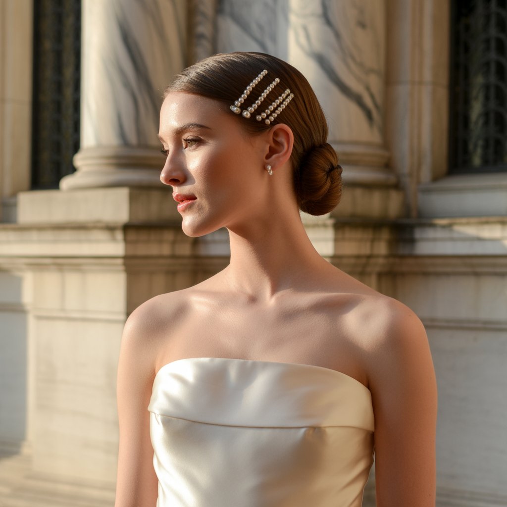  Polished Low Bun for Bob Length