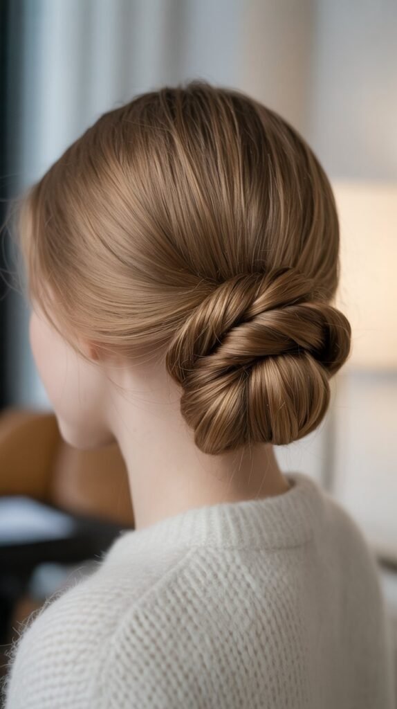 Elegant Chignon with Twisted Sides