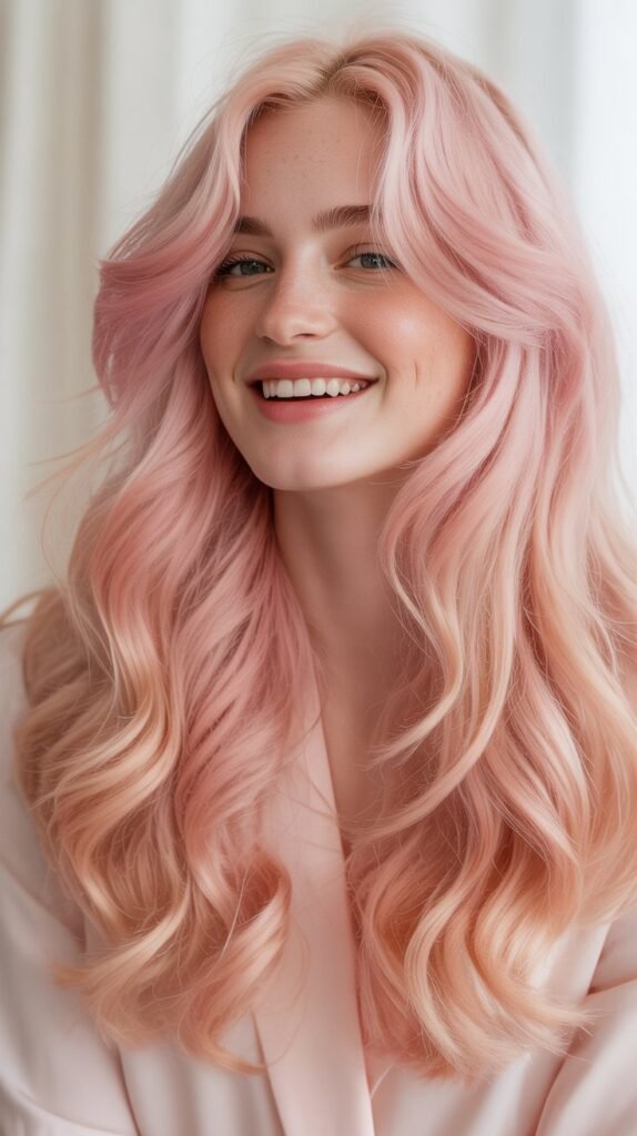  Peach and Pink Ombre Waves