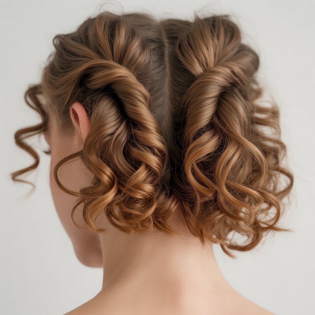 33 Modern Half Up Half Down Curly Hair Ideas That Will Turn Heads on Any Occasion 8 Double Twisted Half Up