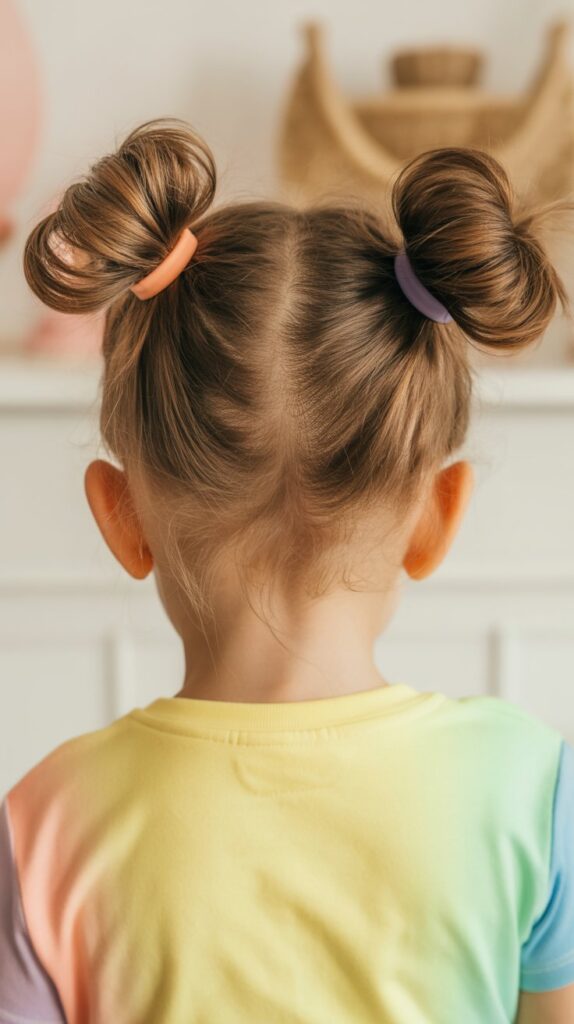 33 Adorable Kids' Hair Ideas That Keep Hair Out of the Face 28 Double Buns