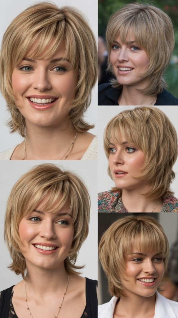 Sandy Blonde Shag Cut