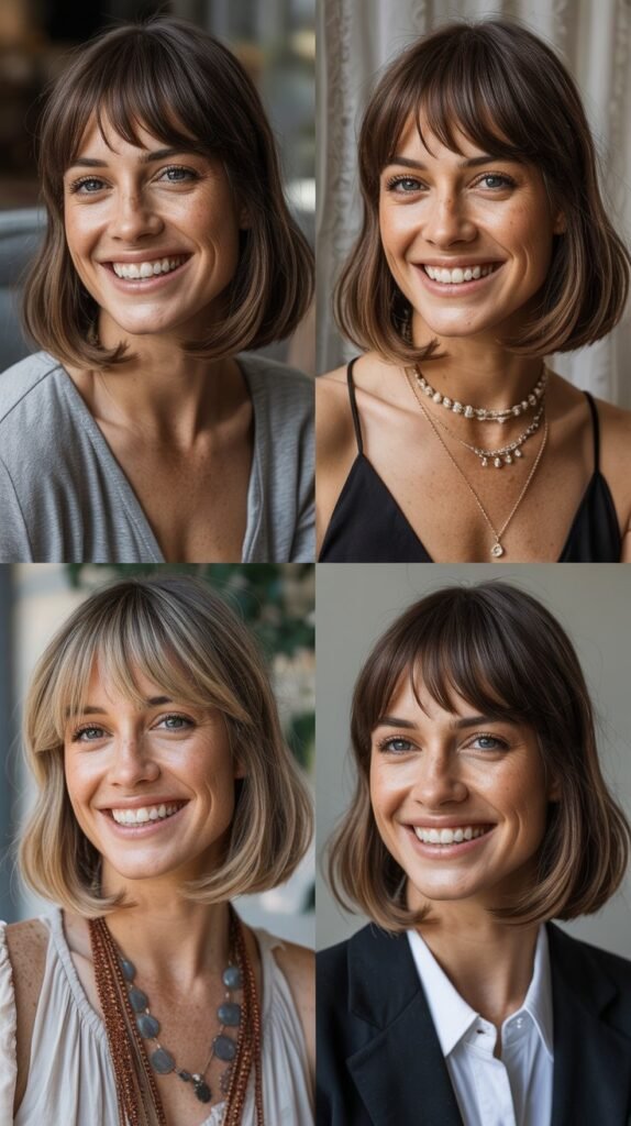 Textured Long Bob with Piecey Bangs