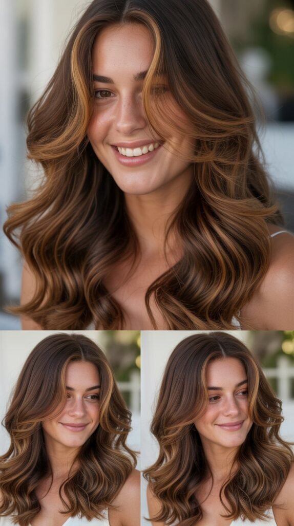 Caramel Babylights on Soft Brown Waves