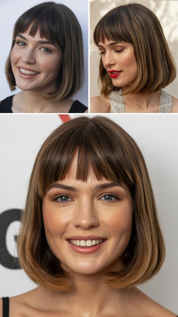 . Sleek Long Bob with Graduated Bangs