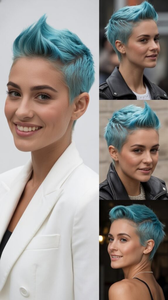 . Aqua Blue Faux Hawk