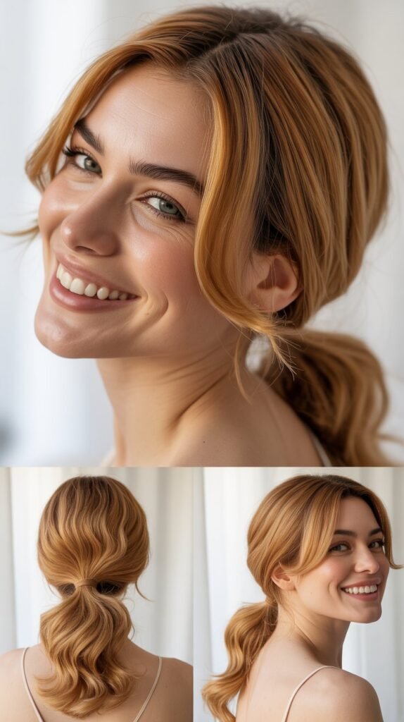 . Caramel Blonde Ponytail Wig