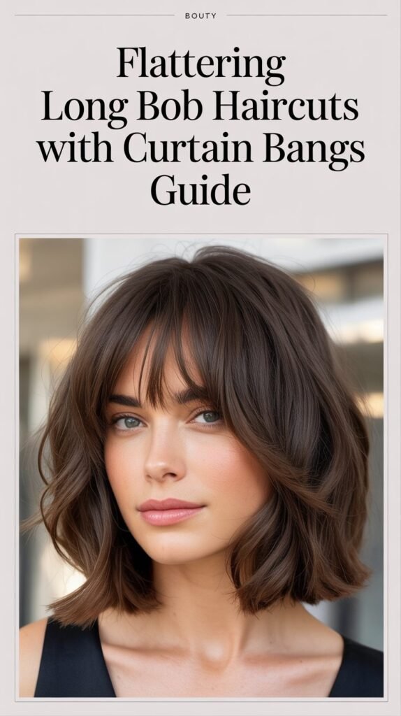 Choppy Long Bob with Disconnected Curtain Bangs