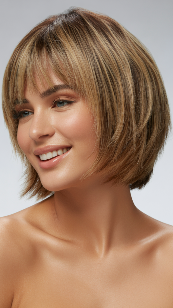 Choppy Bob with Curtain Bangs