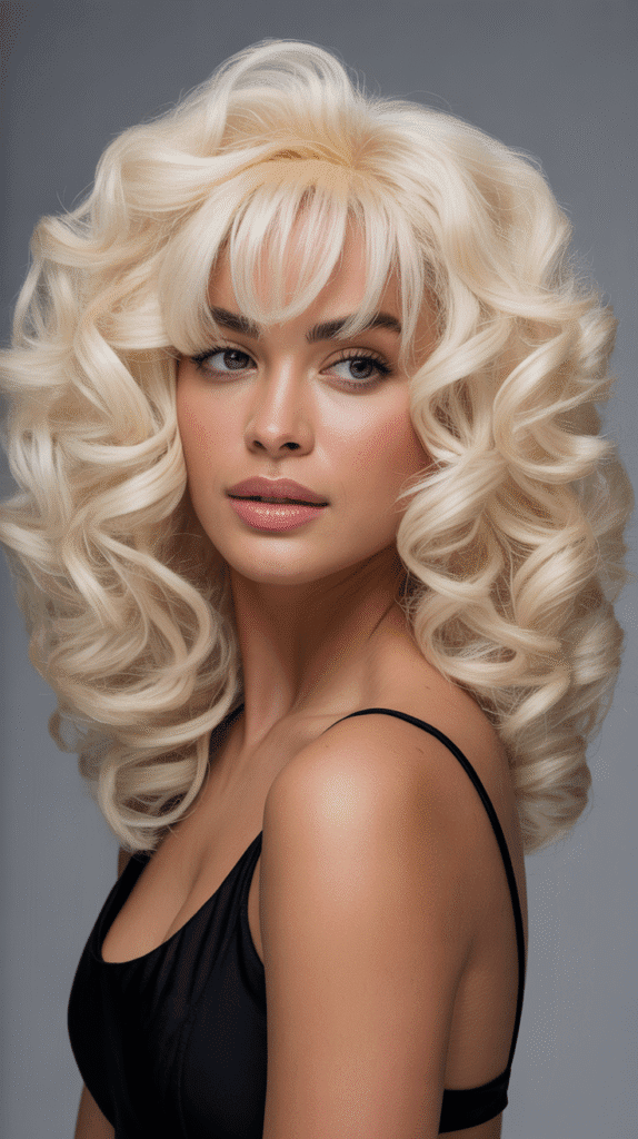  Long Bob with Curtain Bangs and Root Volume