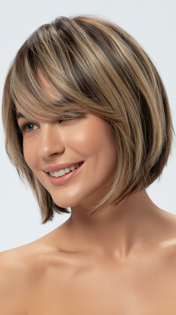 Choppy Bob with Side-Swept Bangs