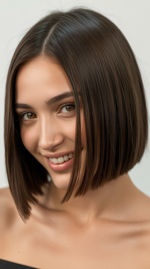 Blunt Lob with Center Part