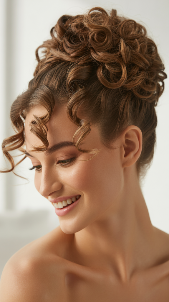 Curly Topknot with Loose Base