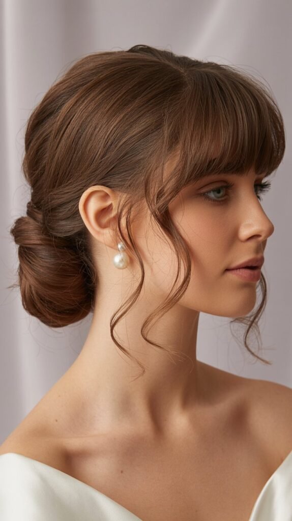 Textured Low Knot with Baby Bangs