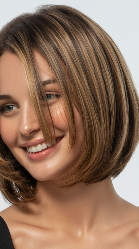 Side-Parted Bob with Layers
