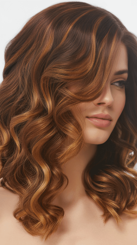 25 Beautiful Brown Wig with Caramel Highlights 20 Brown Wig with Caramel Highlights in Loose Curls