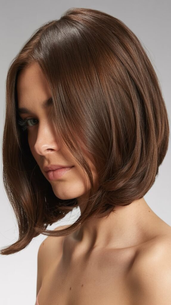 Long Angled Bob with Natural Texture