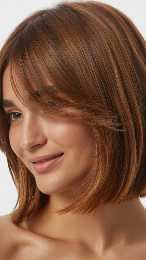 Face-Framing Lob with Curtain Bangs