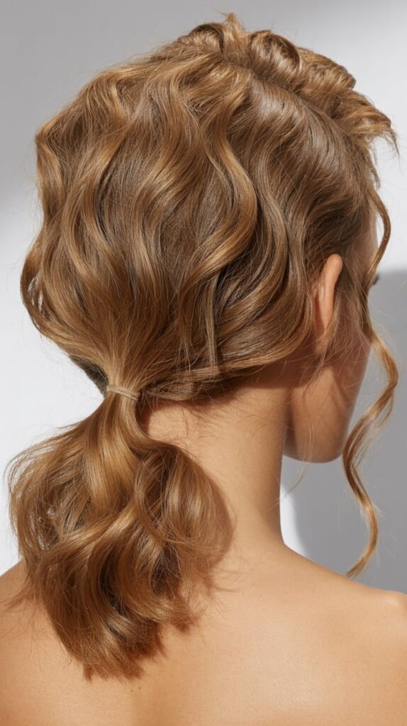 Textured Low Ponytail with Volume