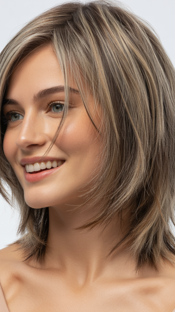 Choppy Lob with Piece-y Texture