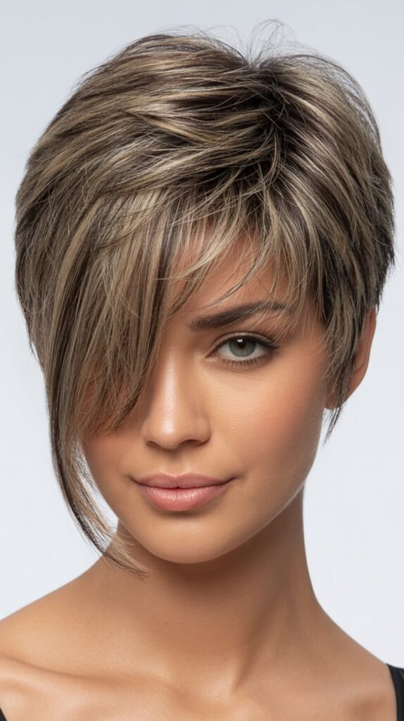 Choppy Pixie with Long Bangs