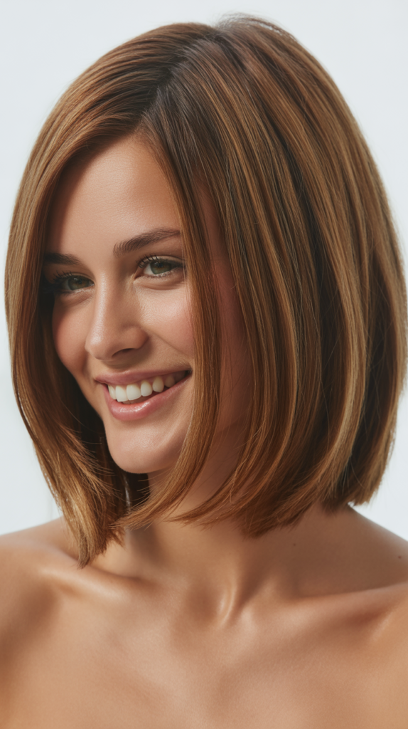  Long Angled Bob (Lob) with Face-Framing Layers