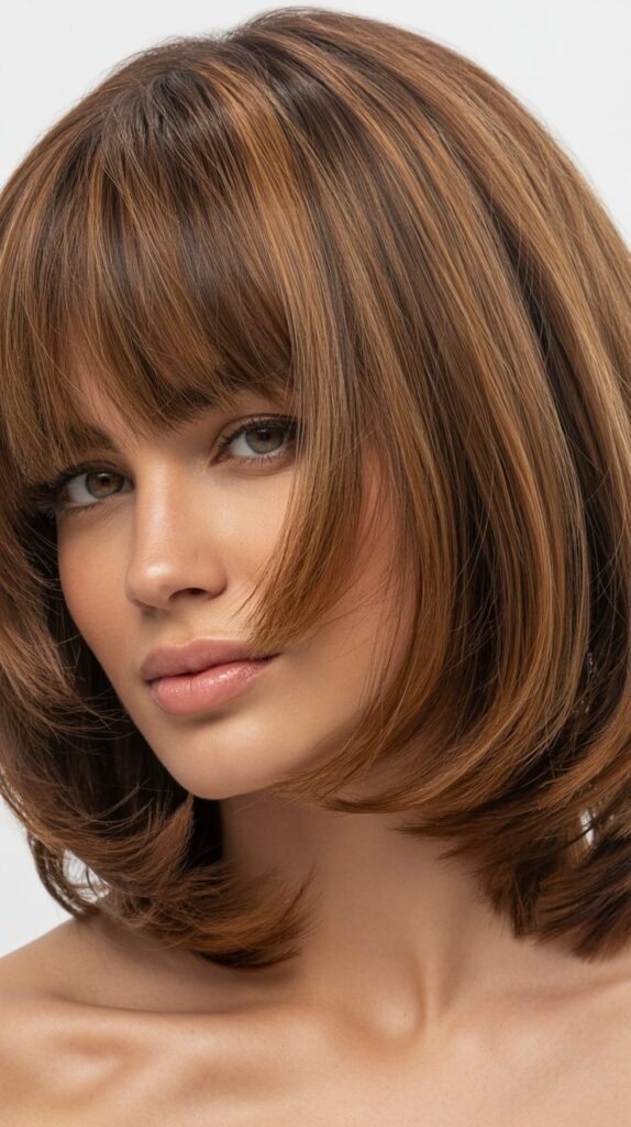 Volumized Bob with Thick Bangs