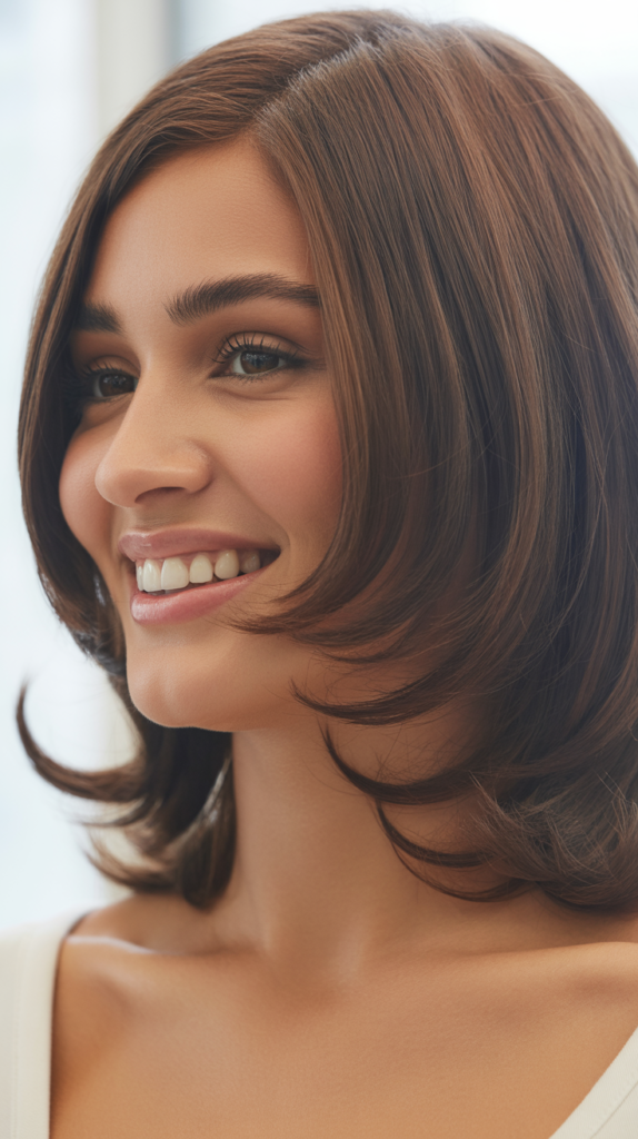 Shoulder-Length Hair with Outward Flipped Ends