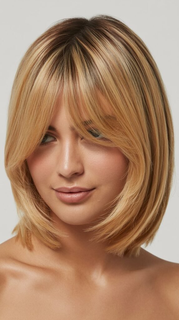 Choppy Long Bob with Piecey Curtain Bangs