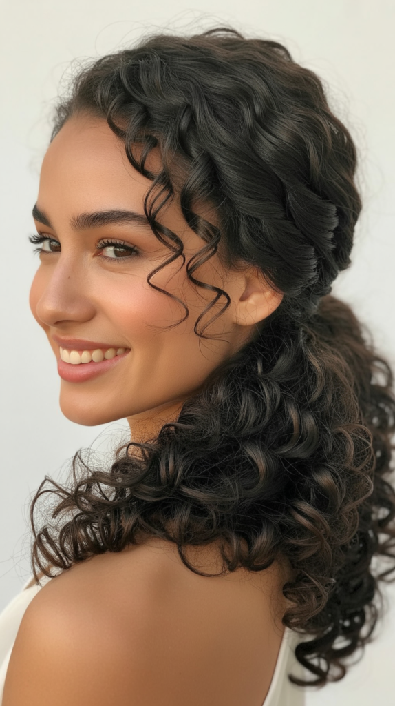 Low Twisted Chignon Half Up