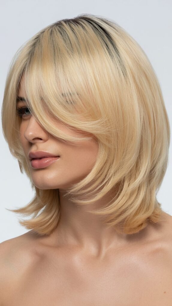 Layered Long Bob with Face-Framing Pieces