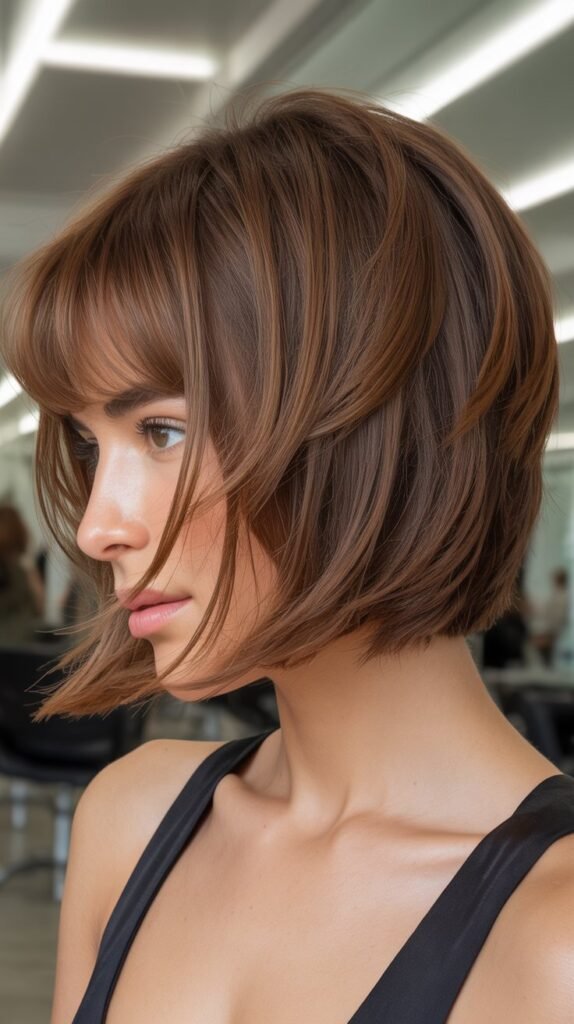 Shaggy Bob with Curtain Bangs