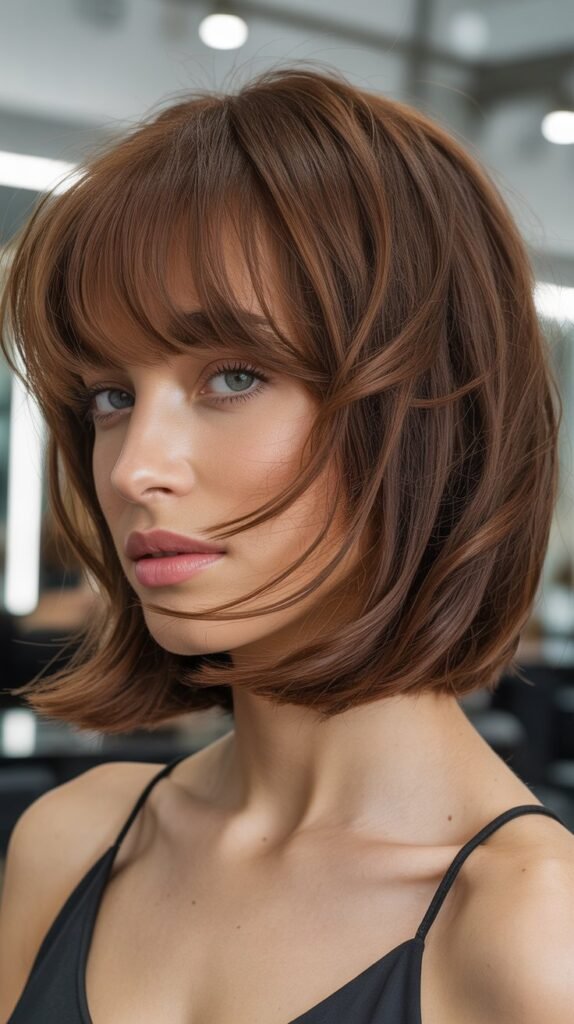 Textured Bob with Wispy Bangs