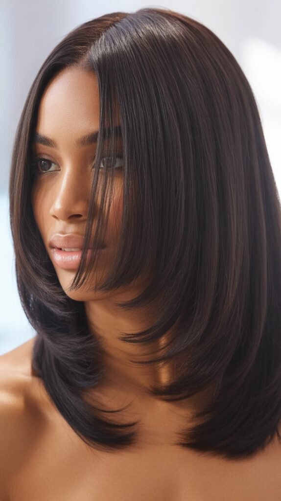 Straight Hair with Middle Layers