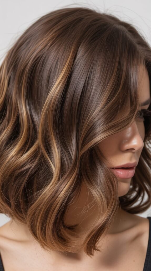 Tousled Bob with Caramel Babylights