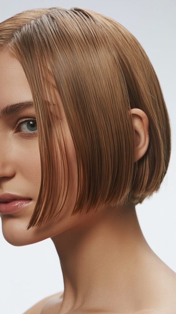 Sleek Bob with Side Part