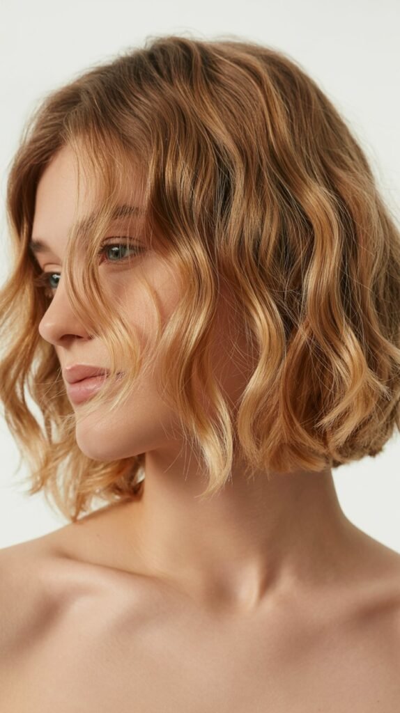 Tousled Long Bob with Beach Waves