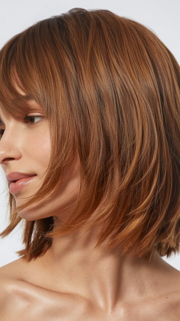 Shaggy Long Bob with Curtain Bangs