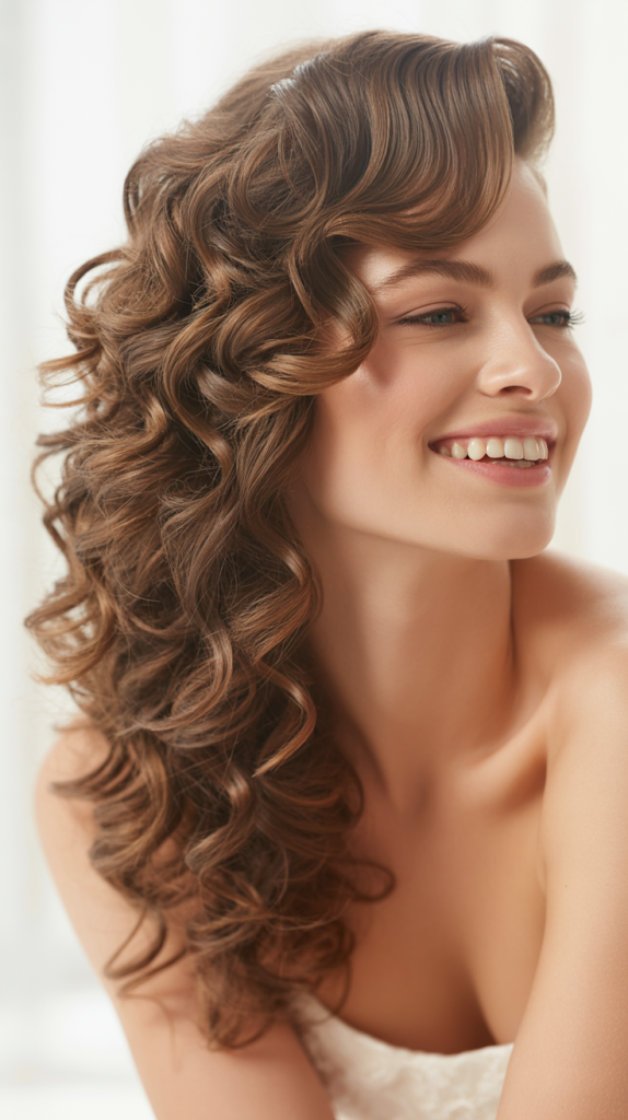 Bouffant Style with Curly Length