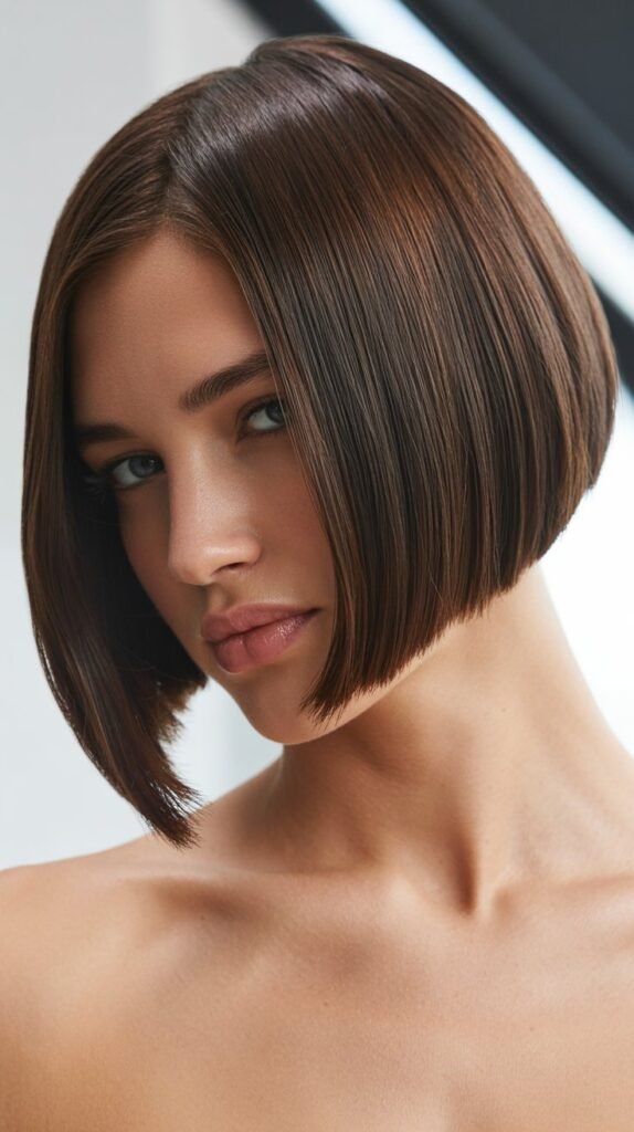 Sleek Straight Angled Bob