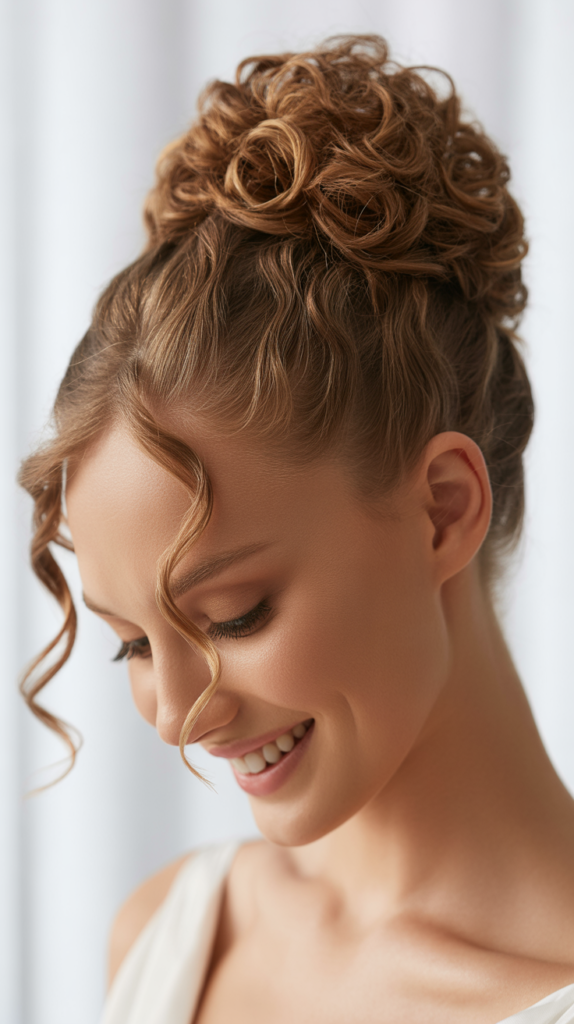 Double Twisted Curly Bun