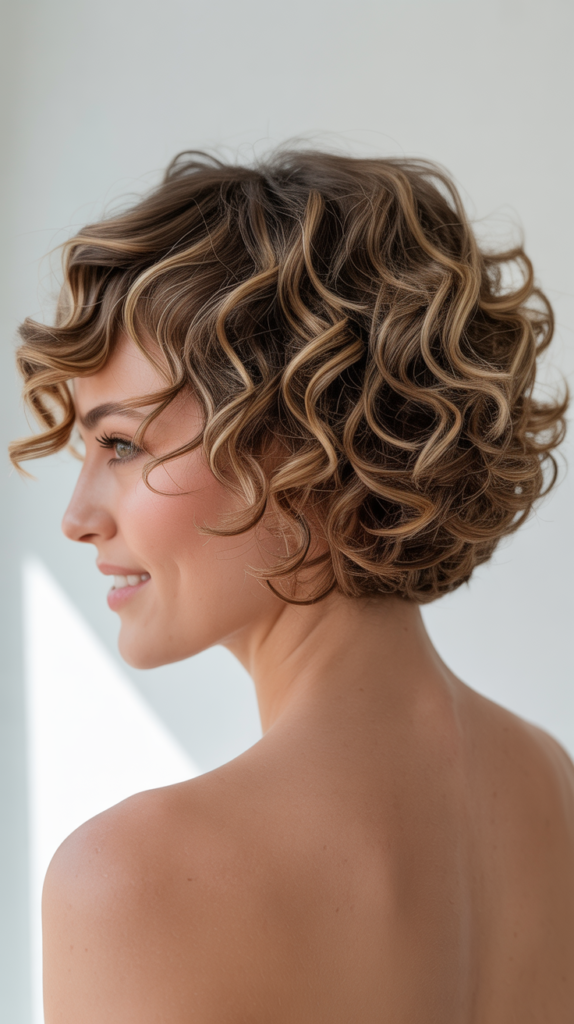 Curly Stacked Inverted Bob