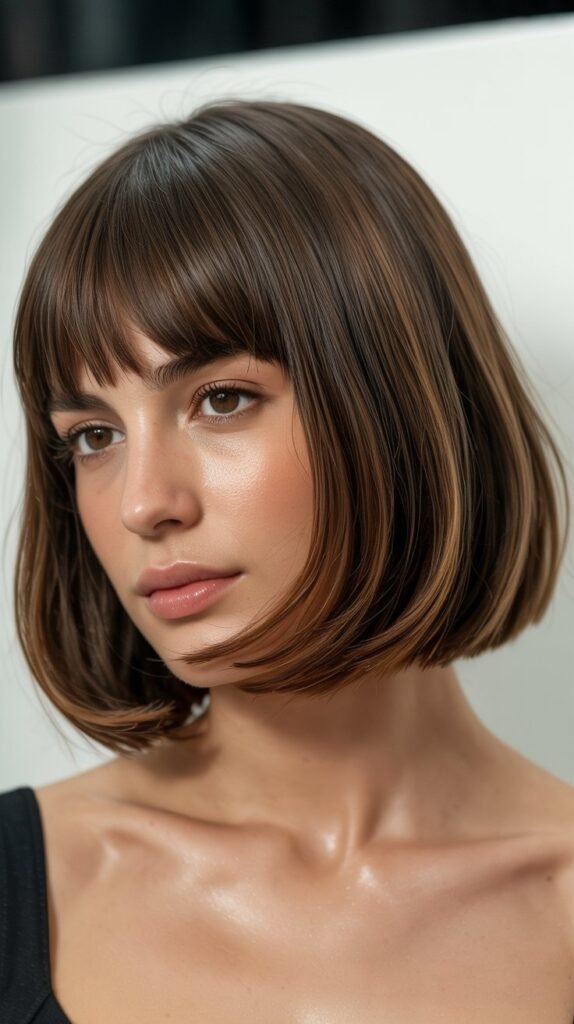 Bob with Curtain Bangs